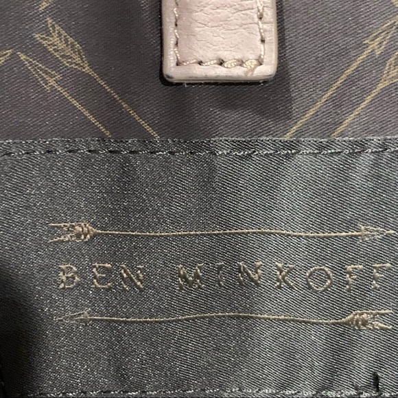 BEN MINKOFF LEATHER briefcase computer case Grey Compartments EUC - Picture 12 of 13